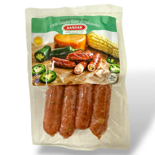Bandak Mini-Rinderwurst mit Käse und Jalapenos Halal 195g