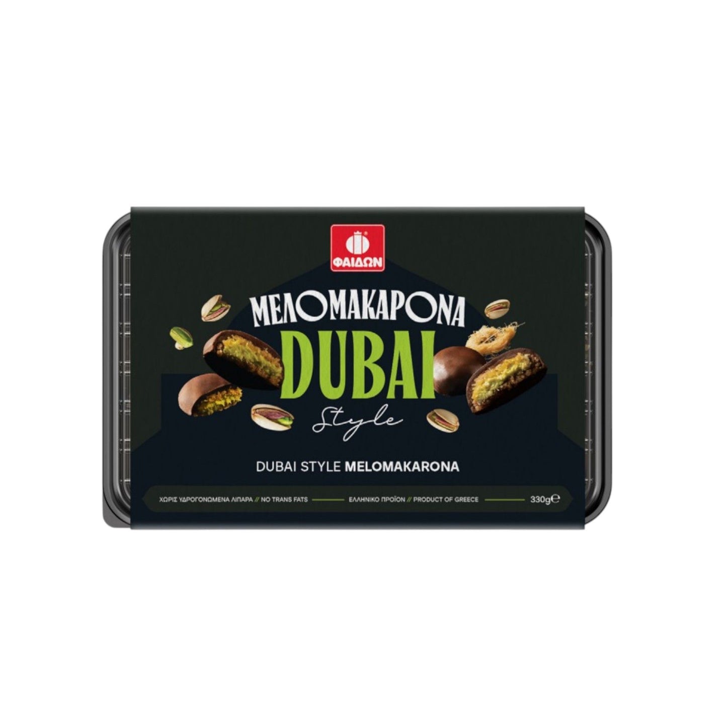 Fedon Melomakarona Dubai Style 330g Griechisches Honiggebäck mit Schokolade & Pistazien