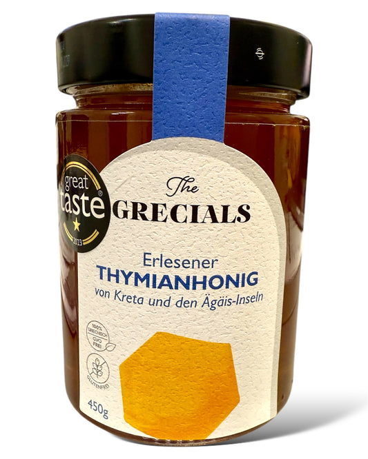 The Grecials Thymianhonig 450g von Kreta und den Ägäis-Inseln